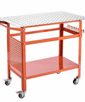 Beefy 40 By 24 Inch Welding Table With Smooth Roll Casters And Sturdy Tool Hooks 800 Lbs Heavy Duty Workbench with perforated top.