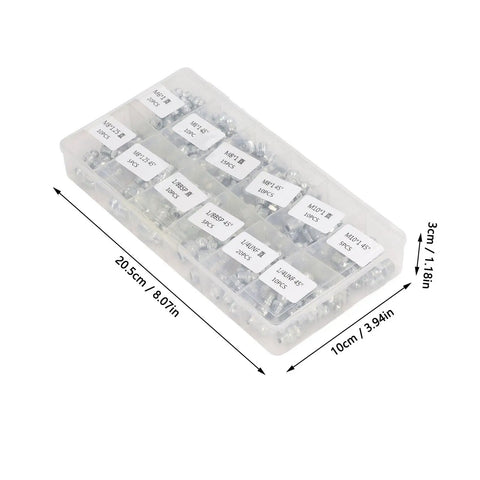 Premium High Quality 130 PCS SAE Zerk Fitting Assortment Kit With 12 Types Hydraulic Grease Nipple Set For Daily Machinery Maintenance And Tough Equipment Repair Jobs To Nail It Fast With Zero Hassle On All Your Shop Tools And Gear Needs, plastic organizer box 20.5 x 10 x 3 cm