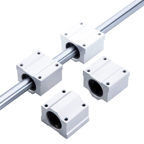 Four Pack Linear Motion Bearing Slides SCS20UU 20mm Length For CNC Machines And 3D Printers Pro Grade Precision Tooling Rails Slick Guide Blocks For DIY Projects And Robotics, 20mm aluminum linear bearings