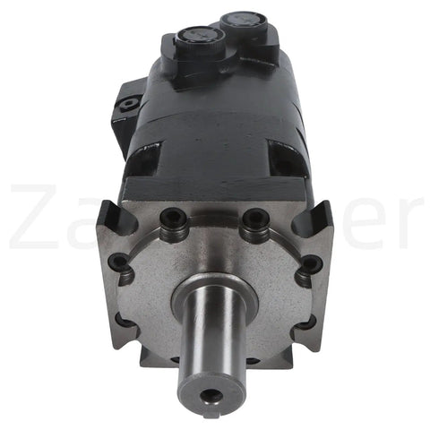Front view of Char-Lynn 4000 Series Beefy Hydraulic Motor 15.4 Cu In Displacement SAE B 4-Bolt Flange 1.25 In Keyed Shaft.
