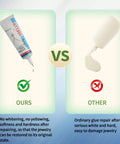 Comparison of Clear Rhinestone Jewelry Glue For Jewelry Making, High Viscosity Bond with ordinary glue in tubes showing differences