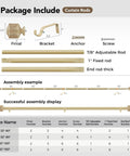 Wood Look Metal Curtain Rod Set No Fuss 1 Inch Heavy Duty Adjustable Rods With Leaf Pattern Finials package contents and diagram