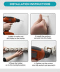 Installation instructions for Heavy Duty Broom Holder Wall Mount Organizer 2 Pack With 5 Adjustable Slots And 6 Foldable Hooks