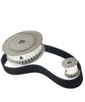 Top Shelf Htd 5M Timing Belt Pulley Kit Featuring Rock Solid Aluminum Build With 12 Teeth To 60 Teeth gear assembly with belts.