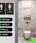 ADA Compliant Restroom Door Signs For Offices, Businesses, And Restaurants, Mens And Womens Bathroom Signs In Black, Durable Plastic