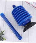 No Sweat Heavy Hitter 2 Pack Plunger For Bathroom Toilet Clog Blasting And Drain Unclogging, blue rubber design with ergonomic handle.