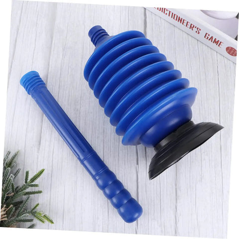 No Sweat Heavy Hitter 2 Pack Plunger For Bathroom Toilet Clog Blasting And Drain Unclogging, blue rubber design with ergonomic handle.