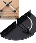 Protractor 180 Degrees Variable Angle Clamp For Woodworking Adjustable Corner Fixture With Black Finish in use and close-up view