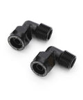 Three Quarter Inch 90 Degree Equal Elbow Air System Fittings With Three Quarter Inch Male NPT Thread Aluminum Black Two Pack Double O Ring Compression Air Line Fittings For Three Quarter Inch Outer Diameter Air Compressor Line Kit