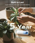 WiFi Temperature And Humidity Monitor For Home And Garden With Smart App Control Hygrometer For House And Plants Free Data Storage Export Three Sensors And One Base Station, white sensor on table