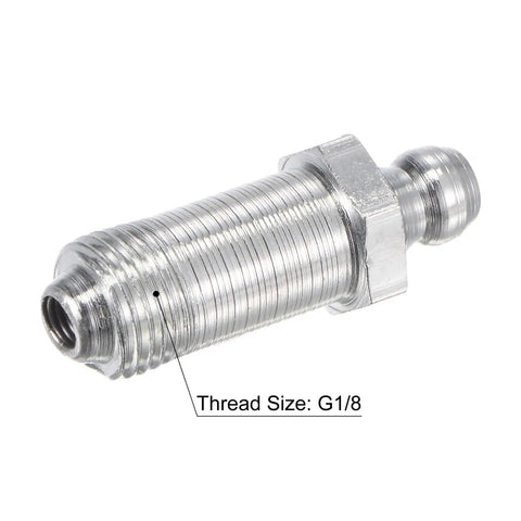 Steel Straight Grease Fittings Set G1/8 Thread 11mm Width Heavy Duty Hydraulic Lubrication Fittings Oil Spill Proof Rust Resistant 5 Pack