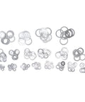 470 Piece Aluminum Alloy Sealing Washer Kit For Auto And Home Use with rust resistant round flat washers in 18 sizes