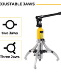 5 Ton Hydraulic Gear Puller Kit With Adjustable 2 Or 3 Jaws, Bearing Hub Separator For Hubs, Gears, And Bearings