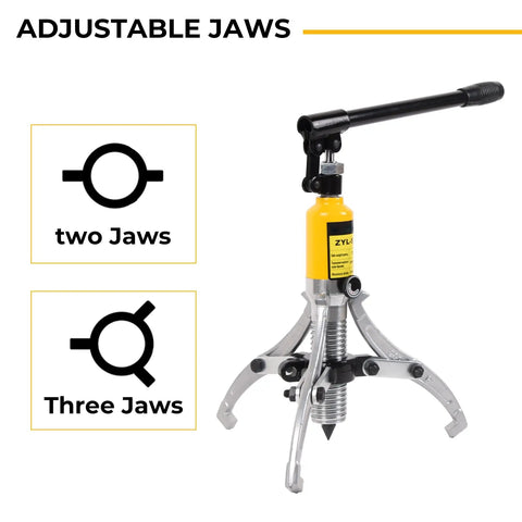 5 Ton Hydraulic Gear Puller Kit With Adjustable 2 Or 3 Jaws, Bearing Hub Separator For Hubs, Gears, And Bearings