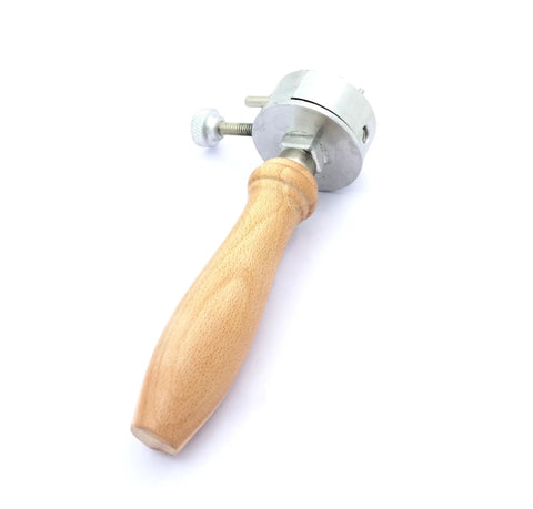 Universal Peg Clamp Work Holder Vise Tool With 8 Pins featuring wooden handle and aluminum face.