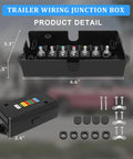 7 Way Trailer Junction Box Weatherproof With Color Coded Terminal Studs 7 Pole Wire Box For RVs Campers Caravans And Boats