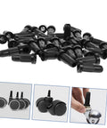 Solid Black Nylon Chair Leg Floor Protectors For Swivel Office Chairs Anti Scratch Furniture Feet Caps in a pack layout.