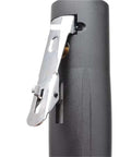 Close-up of the quick connect fitting on the High Output Pneumatic Angle Grinder With Long Reach Extension Air Powered Cutting And Polishing Rig.