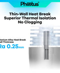 Thin Wall Titanium Alloy Heat Break For 3D Printers With Ultra High Flow 45 Mm3 Per Second 280 Degree UHF Black Zero Clogs