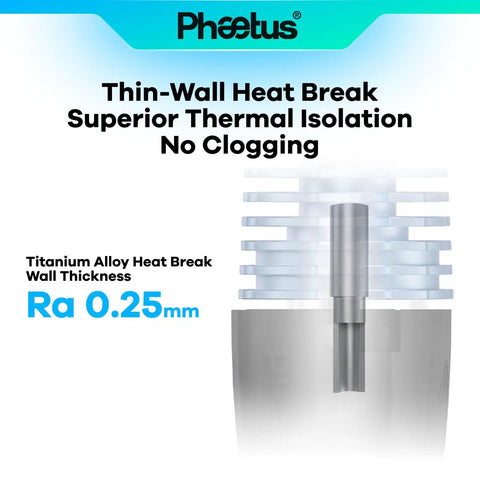 Thin Wall Titanium Alloy Heat Break For 3D Printers With Ultra High Flow 45 Mm3 Per Second 280 Degree UHF Black Zero Clogs
