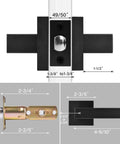 Heavy Duty Hall And Closet Door Lock With Square Lever Matte Black Zinc Alloy For Passage Doors Reversible Lock Dimensions