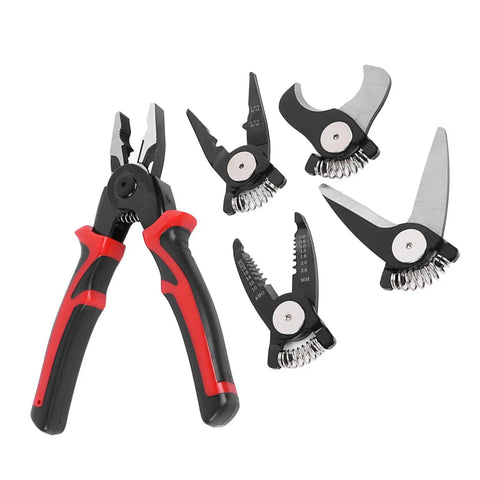 5 In 1 Pliers Set Built Tough For Cutting Sheet Metal And Wires With Stripping, Crimping, Cable Cutting, Soldering, And Wire Cutting Tools