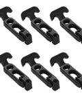 Six black Acrux7 rubber T-handle draw latches, 4.3 in, for tool boxes, coolers, carts