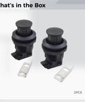 2 Pack Black Plastic Push To Close Latches With Embedded Push Button, 1.5 Inch Cabinet Locks For RVs And Camper Cupboards