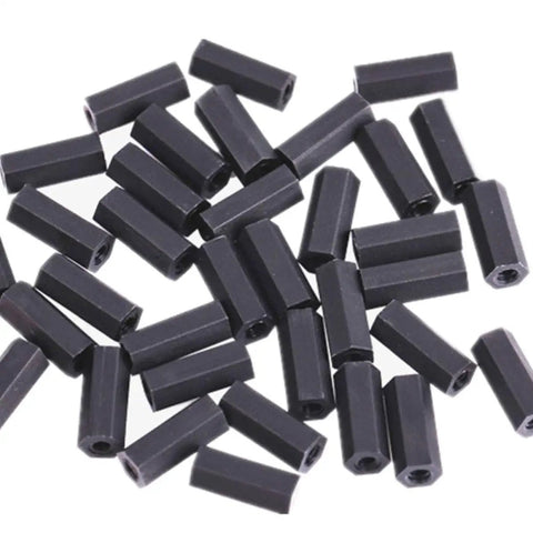 180 Piece Nylon Standoff Spacer Kit With Threaded Plastic Hex Spacers Anticorrosive And Durable For Electronics Projects And DIY Prototypes In A Compact Storage Box Ideal For Rapid Prototyping And Robotics Builds, black nylon hex spacers