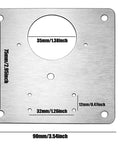 Cabinet Hinges Repair Plate Kit With Stainless Steel Bracket And Fixing Screws, size 90x90mm, close-up with measurements
