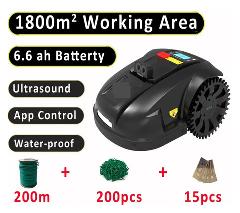Smart Robot Lawn Mower With Ultrasonic Sensor And WiFi App No Fuss Maintenance Quiet Operation 1800m2 Coverage in a kit