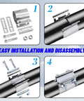 2.25 Inch Stainless Steel Exhaust Clamp Band For Butt Joint Pipes Universal Car Exhaust Clamp Replacement shown in assembly steps