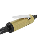 Tough As Nails Air Powered Die Grinder Cranking Out A Snappy 25000 RPM With Secure 3mm Plus 6mm Collets side view with textured grip.