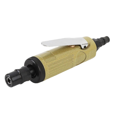 Tough As Nails Air Powered Die Grinder Cranking Out A Snappy 25000 RPM With Secure 3mm Plus 6mm Collets side view with textured grip.