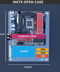 Top view of DIY Acrylic Open Frame PC Case For MATX ITX Motherboards Gaming And Test Bench Rack, showing hardware layout.