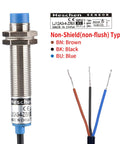 Inductive Proximity Sensor Switch M12 Non Shield Type 4mm Sensing Range LJ12A3-4-Z/BX with exposed wires, label details visible.