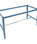 Rock Solid Heavy Duty Industrial Workbench Frame Base Adjustable Height Steel Shop Station With Leveling Glides No Sweat Easy Assembly Blue Pro Grade Platform Stand, steel frame, adjustable height, versatile
