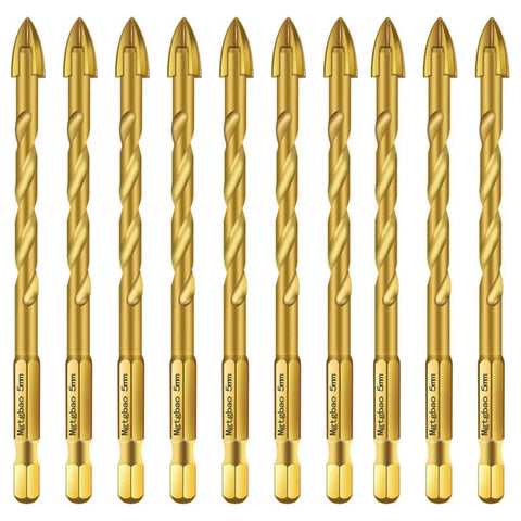 10 Piece 5Mm Masonry Drill Bit Set For Concrete Tile Brick Plastic And Wood With Tungsten Carbide Tips Built Tough