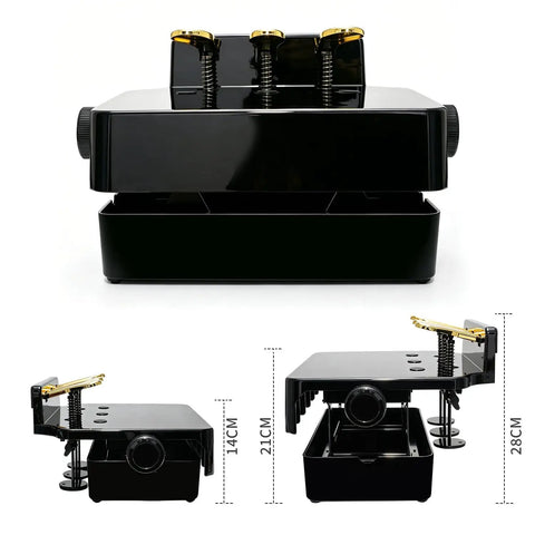 Adjustable Piano Pedal Extender For Students With Stabilizer Three Pedals Fits Upright And Digital Pianos Black with dimensions