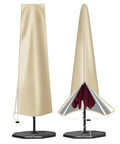 Heavy Duty 420D Oxford Umbrella Cover With Zipper All Weather Waterproof Patio Protector for 9ft to 12ft market umbrellas in khaki