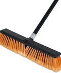 Heavy Duty Push Broom With 60 Inch Long Handle For Outdoor And Indoor Cleaning Versatile Garage Shop Deck Patio Concrete Tile Wood Stone Floor Broom With Ergonomic Grip And Extra Thick Bristles