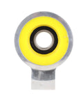 Heavy Duty 1.188 In ID Driveshaft Carrier Bearing Replacement with yellow poly bushings and silver aluminum housing.