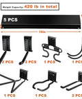 15 Piece Garage Tool Storage Rack Wall Mount Organizer Heavy Duty Steel Rack with hooks and hangers holds up to 420 lbs.