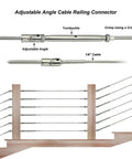 Stainless Steel Heavy Duty Cable Railing Kit For One Eighth Inch Cable Railing System For Wood Posts With Adjustable Angle Lag Screws