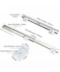 Heavy Duty Ball Bearing Drawer Slides 2Pc Full Extension Side Mount Cabinet Runners measurements display, static length 350mm.