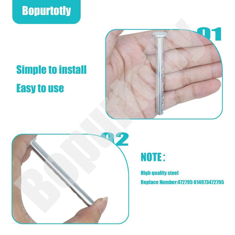 Heavy Duty Clevis Pin One Quarter Inch By Two And A Half Inches With Matching R Clip, shown held in hand, rust resistant hardware