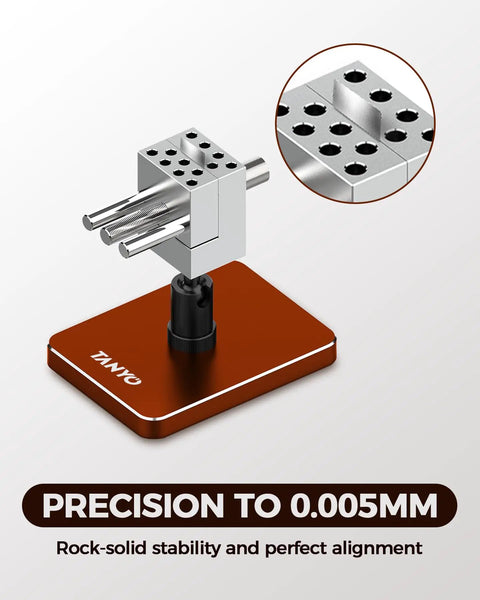 Slick Mini Bench Vise Featuring Sweet 360 Degree Rotating Ball Joint Base, Legit Aluminum Alloy Table Top Hobby Clamp Offering Flexible Multi Angle Tilting And Secure Grip For Gunpla Assembly Jewelry Repair Electronics Soldering Work, Rich Red with precision holding capability.