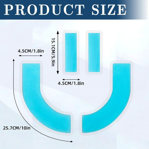 Two Pairs Gel Bar Tape Pads For Bike Handlebars Soft Buffer Cushions Improve Comfort And Shock Absorption On Road And Mountain Bikes Affordable Upgrade For A Smoother More Confident Ride shown with dimensions 25.7CM x 4.5CM x 15.1CM