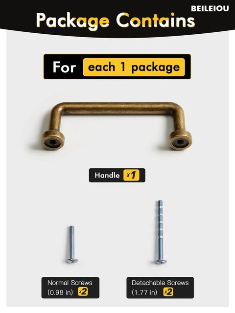 Antique Brass Cabinet Pulls 3 Inch Center to Center Bar Handles For Kitchen Cupboard Bathroom Dresser Drawer Hardware Set Of 2 Vintage Style Durable Metal Construction Easy To Install