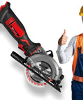 Built Different Heavy Hitter 20 Volt Cordless 4.5 Inch Circular Saw Tool Only with smooth 5000 RPM motor and lightweight grip.